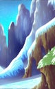 Ice cave entrance - simplified cartoonish style