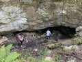 Ice cave in the forest park Golubinjak, Sleme - Gorski kotar, Croatia / Ledena spilja u park ÃÂ¡umi Golubinjak, Sleme