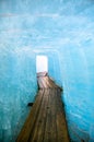 Ice cave inside the Rhone Glacier at Furka Pass in Switzerland Royalty Free Stock Photo