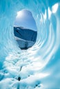 Ice cave on the Matanuska Glacier in the Alaskan wilderness Royalty Free Stock Photo