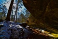 Ice cave trail rock canopy wildcat mountain state park in Winter