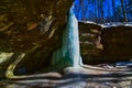 Ice cave trail rock frozen waterfall wildcat mountain state park in Winter