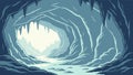 Ice cave underground, glacial cave, ice formation, cave exploration, natural ice vector design Generative AI Royalty Free Stock Photo
