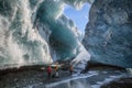 Ice cave in Vatnajokull, Iceland. Royalty Free Stock Photo