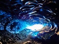 Ice cave in the Vatnajokull national park Royalty Free Stock Photo