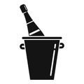 Ice champagne bottle icon simple vector. Wine glass Royalty Free Stock Photo