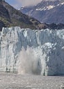 Ice Chunk Falls into Water at Glacier Bay National Park, Alaska Royalty Free Stock Photo