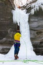 Ice climbers in Ottawa Canyon Royalty Free Stock Photo