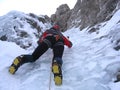 Ice climbing girl Royalty Free Stock Photo