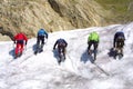 Ice climbing group Royalty Free Stock Photo