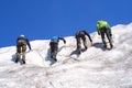 Ice climbing group Royalty Free Stock Photo