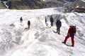 Ice climbing group Royalty Free Stock Photo