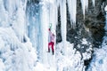 Ice climbing the North Caucasus. Royalty Free Stock Photo