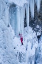 Ice climbing the North Caucasus. Royalty Free Stock Photo