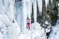 Ice climbing the North Caucasus. Royalty Free Stock Photo