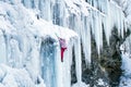 Ice climbing the North Caucasus. Royalty Free Stock Photo