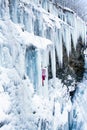 Ice climbing the North Caucasus. Royalty Free Stock Photo