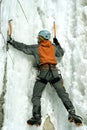 Ice climbing the North Caucasus. Royalty Free Stock Photo