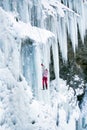 Ice climbing the North Caucasus. Royalty Free Stock Photo