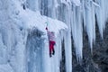 Ice climbing the North Caucasus. Royalty Free Stock Photo