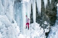 Ice climbing the North Caucasus. Royalty Free Stock Photo