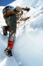 Ice climbing on the Puyallup Glacier Royalty Free Stock Photo