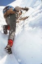 Ice climbing on the Puyallup Glacier Royalty Free Stock Photo