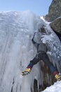 Ice climbing sport Royalty Free Stock Photo