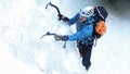 Ice climbing in Sucha Bela gorge , Slovensky raj National park , Slovakia Royalty Free Stock Photo