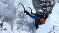 Ice climbing in Sucha Bela gorge , Slovensky raj National park , Slovakia