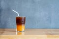 Ice coffee, americano coffee with orange in cafe Royalty Free Stock Photo