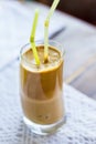 Ice coffee frappe with milk Royalty Free Stock Photo