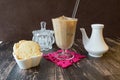 Ice coffee latte and butter cookies