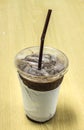 Ice coffee on a table Royalty Free Stock Photo