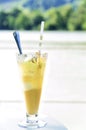 Ice coffee with vanilla ice cream and whip Royalty Free Stock Photo