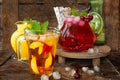 Ice cold beverages with fresh fruits Royalty Free Stock Photo