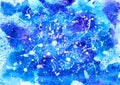 Ice cold blue turquoise frosty winter Christmas watercolor paint background texture Royalty Free Stock Photo