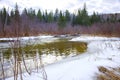 Ice Cold Creek On Overcast Winter Day Royalty Free Stock Photo