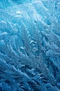 The ice-cold frost forms ice crystals in beautiful unique patterns Royalty Free Stock Photo