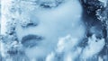 Cryopreservation Cryonics Frozen Woman Blue Face Closeup