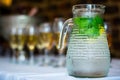 Mint water in jug Royalty Free Stock Photo