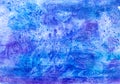 Ice cold snow blue violet frosty winter Christmas watercolor paint background texture Royalty Free Stock Photo