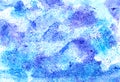 Ice cold snow blue violet frosty winter Christmas watercolor paint background texture Royalty Free Stock Photo