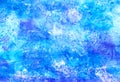 Ice cold snow blue violet frosty winter Christmas watercolor paint background texture