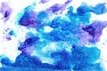 Ice cold snow blue violet frosty winter Christmas watercolor paint background texture Royalty Free Stock Photo