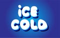 ice cold text 3d blue white concept vector design logo icon Royalty Free Stock Photo