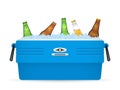 Ice cooler or beer in box vector on white Royalty Free Stock Photo