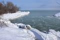 Ice Covered Bay in the Great Lakes Royalty Free Stock Photo