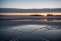 Ice-covered field at sunrise Royalty Free Stock Photo