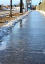 Ice covered foothpath Royalty Free Stock Photo